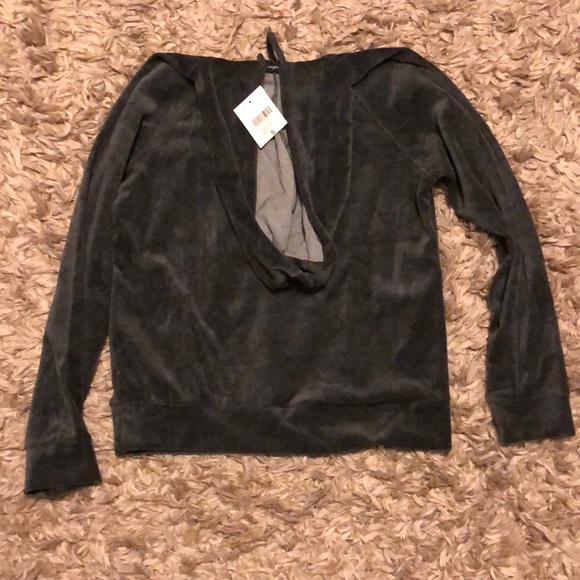 Gray velour hoodie - Picture 2 of 2